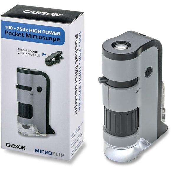Carson Microflip 100-250x Pocket Microscope