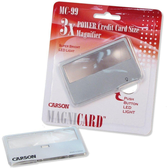 Carson MagniCard 3x LED Lighted Magnifier-Magnifier-Jacobs Photo and Digital