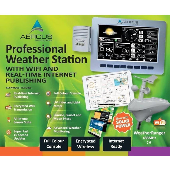 Aercus Instruments WeatherRanger® - Professional Weather Station with WiFi and Real-time Internet Publishing