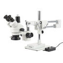 AmScope SM-4T-144 7-45x Trinocular Stereo Boom Stand Microscope w/ LED Ring Light