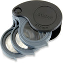 Carson TriView 5x/10x/15x Folding Loupe with Built-In Case Magnifier - Jacobs Digital