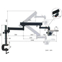 Omax 3.5x-90x Trinocular Zoom Microscope with Articulating Arm Boom Stand with 144 LED Ring Light - Jacobs Digital