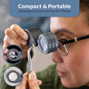 Carson TriView 3x/6x/9x Folding Loupe with Built-In Case Magnifier