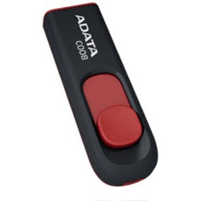 ADATA C008 Retractable USB 2.0 32GB Black/RedFlash Drive-Jacobs Digital