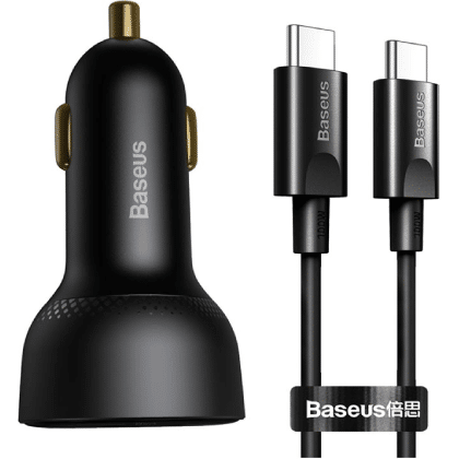 Baseus 100W Type-C & USB Quick Car Charger + Cable - Jacobs Digital