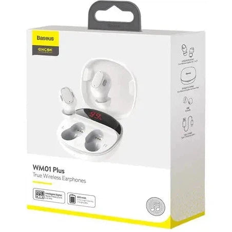 Baseus True Wireless Ear Buds WM01 PLUS - White - SPECIAL - Jacobs Digital