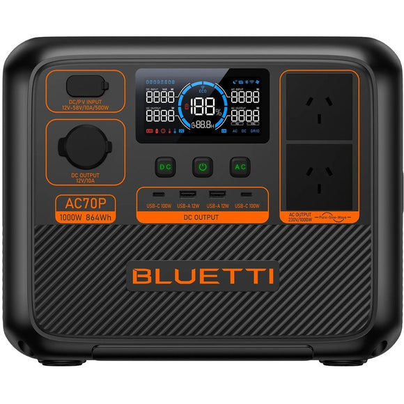 Bluetti Ac70p Portable Power Station | 1000w 864wh - Jacobs Digital