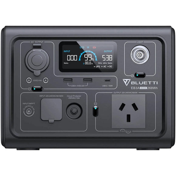 Bluetti Eb3a Portable Power Station | 600w (1200w Surge) 268wh - Jacobs Digital