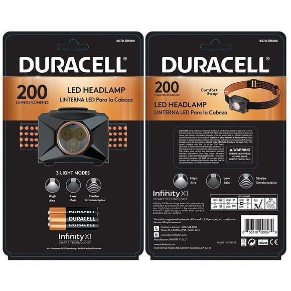 Duracell 200 Lumen LED Headlamp - Jacobs Digital