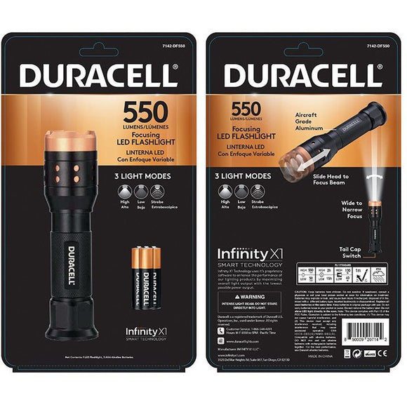 Duracell 550 Lumen Aluminum Focusing LED Torch - Jacobs Digital