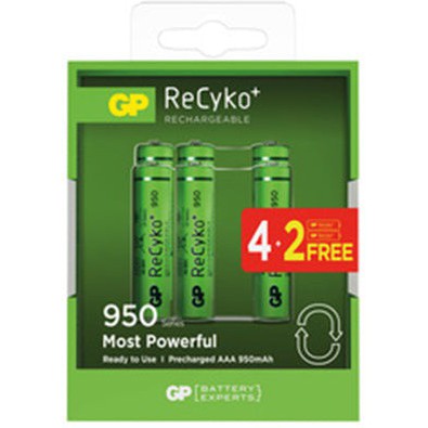 GP - Rechargeable 950mAh - AAA 4pk + 2 FREE - Jacobs Digital