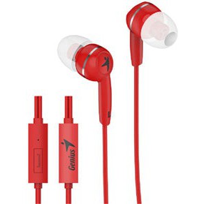 Genius HS-M320 Red In-Earphones with Inline Mic - Jacobs Digital