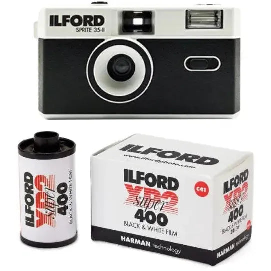 Ilford SPRITE 35-II Reusable Camera - Black & Silver + XP2 24 film-Jacobs Digital