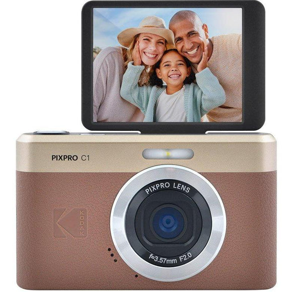 Kodak PIXPRO C1 Digital Compact Camera - Brown - Due in late June - Backorder Now - Jacobs Digital
