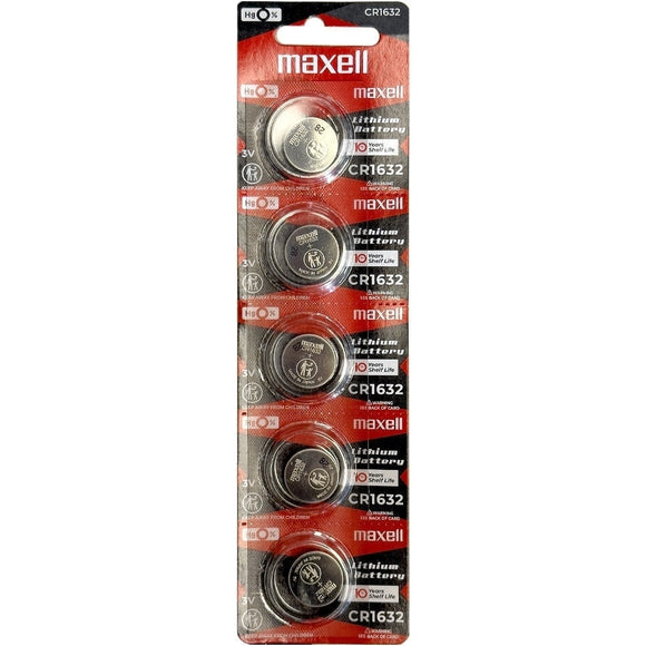 Maxell Lithium Battery Cr1632 3v Coin Cell 5 Pack - Jacobs Digital