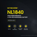 Nitecore 18650 Rechargeable Battery 3.6v 5a 4000mah-Jacobs Digital