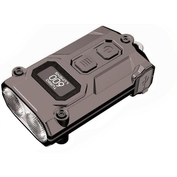 Nitecore 600 Lumen Usb-c Rechargeable Keychain Flashlight - Grey - Jacobs Digital