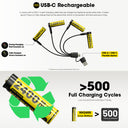 Nitecore Li-ion Rechargeable Aa Battery 2400mah 1.5v 4 Pack Kit - Jacobs Digital