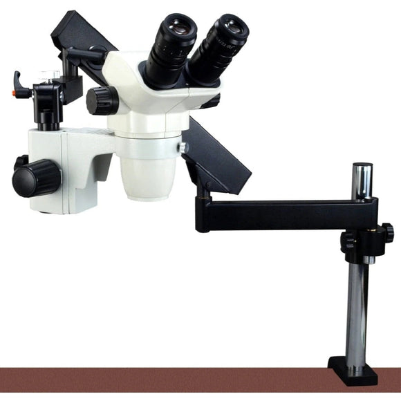 Omax 2x-45x Zoom Binocular Stereo Microscope w/Articulating Arm Stand & 0.5x Barlow Lens - Jacobs Digital