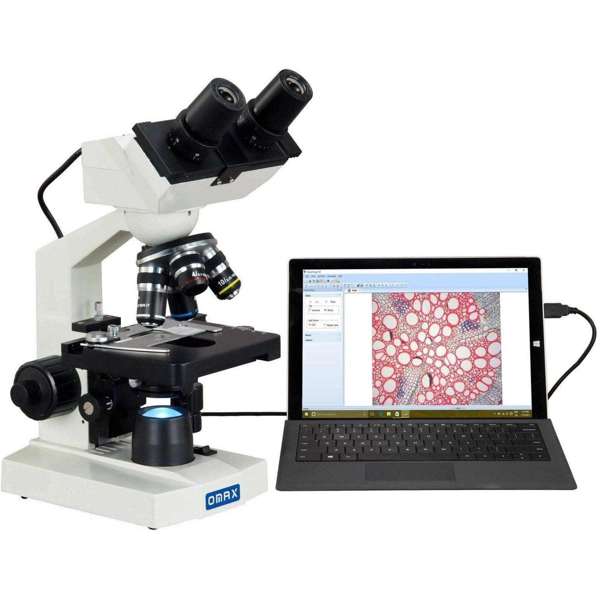 Oscope Same Microscope Omax 40x-2000x Compound Microscope w/ 1.3mp Camera – Jacobs Digital