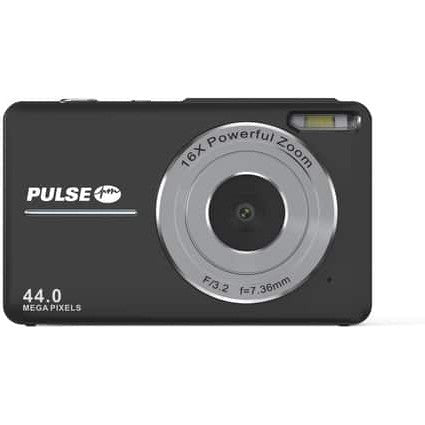 PULSE 16X Digital Zoom Compact Camera - Black - Includes 32gb Memory Card - Jacobs Digital