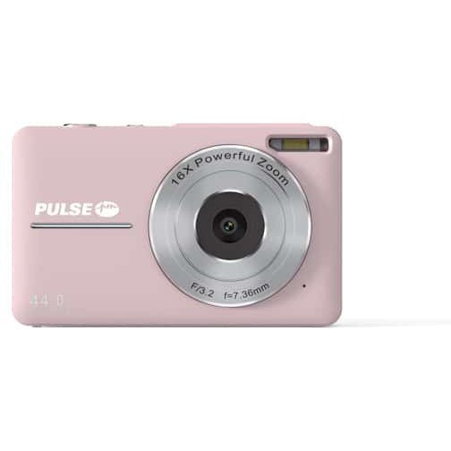 PULSE 16X Digital Zoom Compact Camera - Pink - Includes 32gb Memory Card - Jacobs Digital