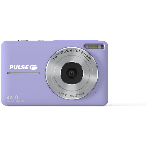 PULSE 16X Digital Zoom Compact Camera - Purple - Includes 32gb Memory Card - Out of Stock - Backorder Now - Jacobs Digital