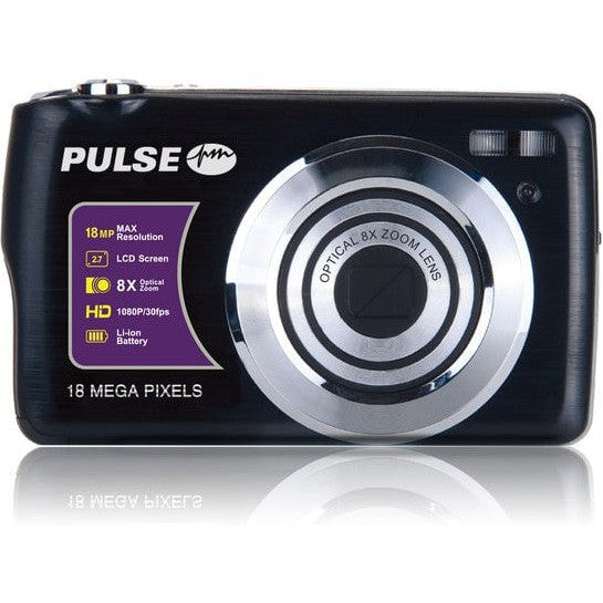PULSE 8X Optical Zoom Compact Camera - Black - Out of Stock - Backorder Now - Jacobs Digital