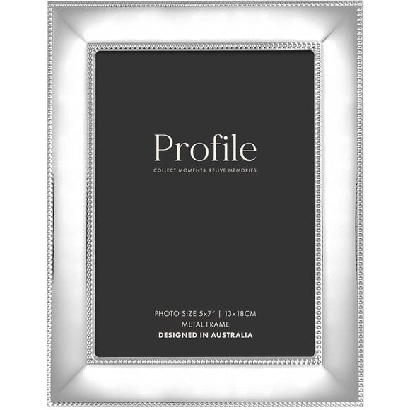 Profile Romance Silver Beaded Metal Frame 5x7 Metal Photo frame - Jacobs Digital