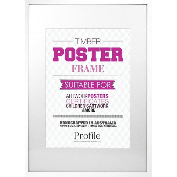 Profile White A1/A2 Poster Decorator Frame - Timber - Jacobs Digital