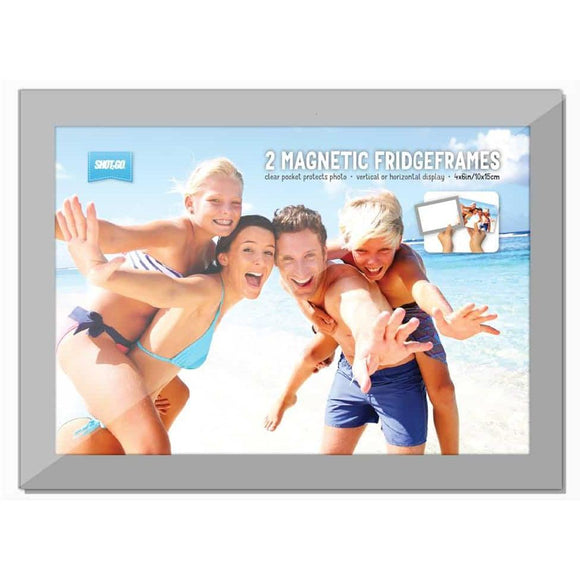 SHOT2GO Magnetic Fridge Frames 2PK Silver - Jacobs Digital