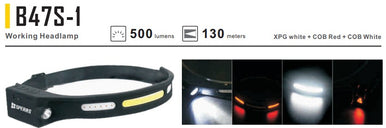 Speras B47S-1 500lm 130m Headlamp 1200mAh XPG White + COB Red + COB White - Jacobs Digital