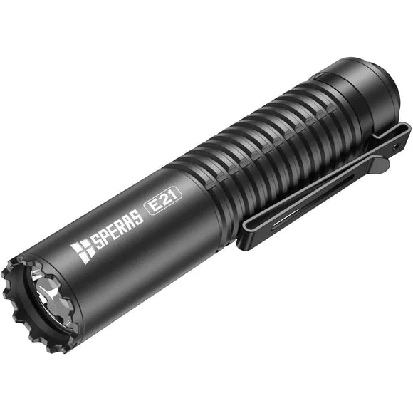 SPERAS E21 2000LM 320M USB-C Flashlight 21700 EDC Tactical 2-In-1 Flashlight - Black - Jacobs Digital
