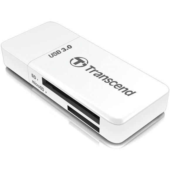 Transcend RDF5 USB 3.1 Gen 1 SDHC/SDXC / microSDHC/SDXC Memory Card Reader (White) - Jacobs Digital