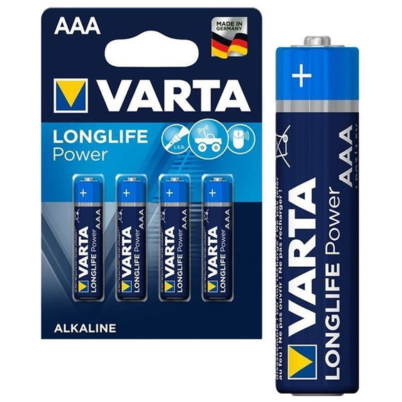 Varta Alkaline Longlife Aaa 4 Pack Alkaline Batteries [MINIMUM ORDER 10]