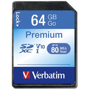 Verbatim Premium SDXC Class 10 Card 64GB - Jacobs Digital