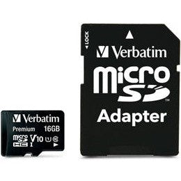 Verbatim Premium microSDHC UHS-I Class 10 Card with Adapter 16GB-Jacobs Digital