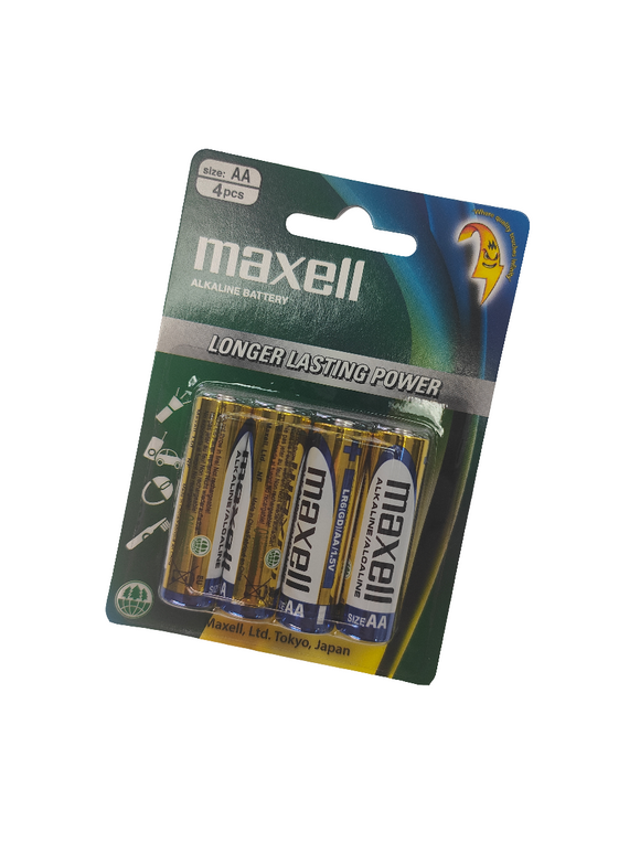Maxell Alkaline Battery AA 4 Pack Blister - Jacobs Digital