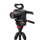 Manfrotto 502 Fluid Video Head And 055 Carbon 4 Section Camera Tripod