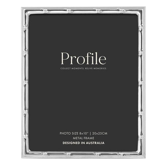 Profile Bamboo Silver Metal Frame 8x10 Metal Photo Frame - Jacobs Digital