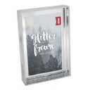 SHOT2GO Photo Block Frame 6x4 Silver Glitter - Jacobs Digital