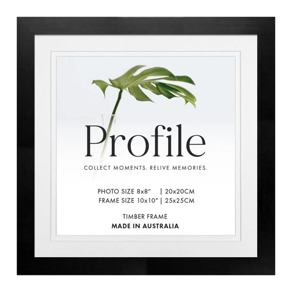 Profile10420 Elegant Del Black 10x10/8x8 Square Frametimber Photoframes - Jacobs Digital