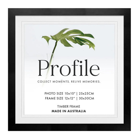 Profile10420 Elegant Del Black 12x12/10x10 Square Frametimber Photoframes - Jacobs Digital