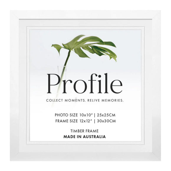 Profile 10420 Elegant Del White 12x12/10x10 Square Frametimber Photoframes - Jacobs Digital