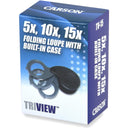 Carson TriView 5x/10x/15x Folding Loupe with Built-In Case Magnifier