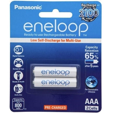 Panasonic Eneloop AAA 800mAh Rechargeable Batteries 2 Pack