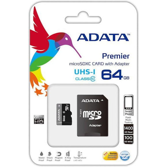 Adata 64gb Micro Sdxc Card Class 10 Uhs- Memory Card