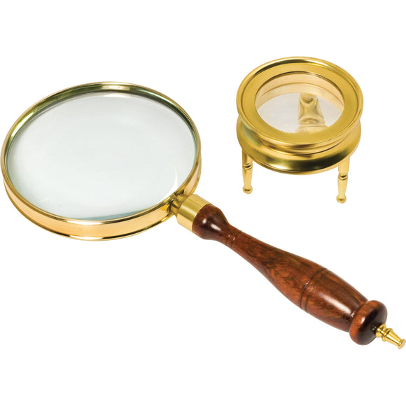Barska Brass Glass Magnifier set