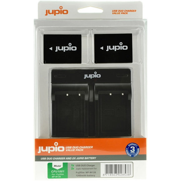 Jupio Battery Charger Kit 2X Np-W126S 1260Mah For Fuji Digital Cameras And Video - Jacobs Digital