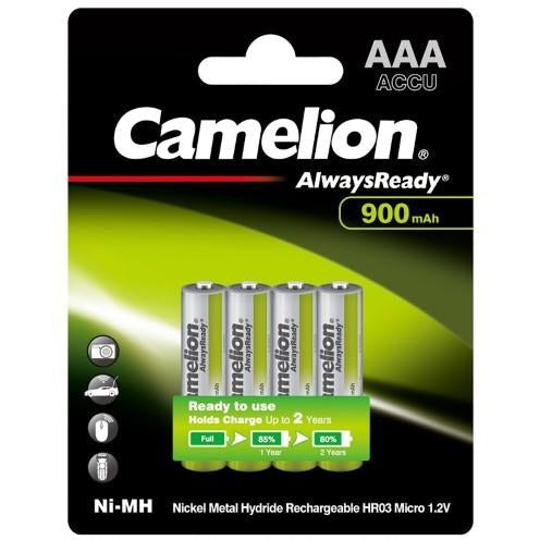 Camelion Alwaysready 900mah Aaa Recharge Batteries - Jacobs Digital